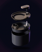 Nocturne Fountain with components on a dark background